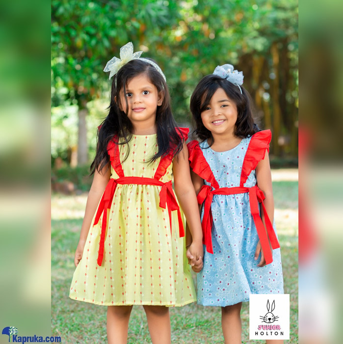 Frill Dress (yellow And Blue ) - JH0002 Online at Kapruka | Product# clothing02048