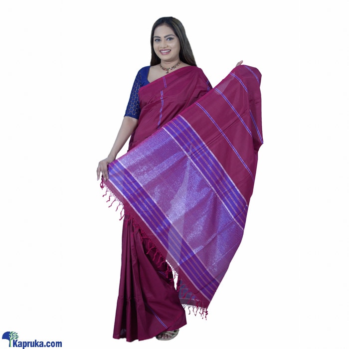 Dark Purple Rayon Mixed Cotton Saree - S1207 Online at Kapruka | Product# clothing02061
