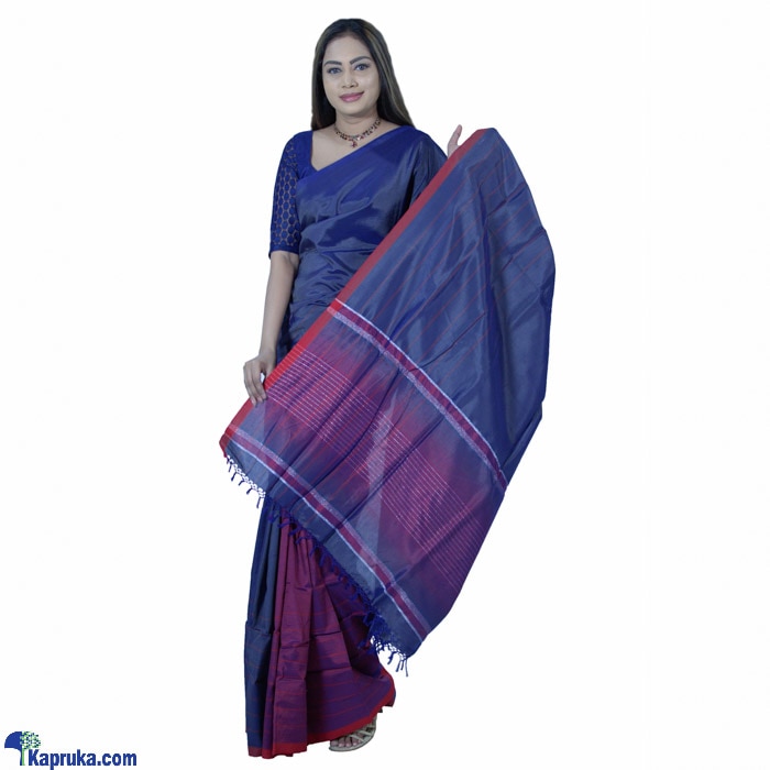 Blue Mixed Rayon Mixed Cotton Saree - S2008 Online at Kapruka | Product# clothing02064