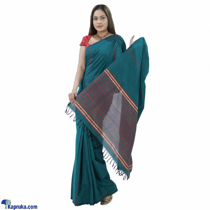 Green Mixed Standard Cotton Saree - C1473 Online at Kapruka | Product# clothing02066