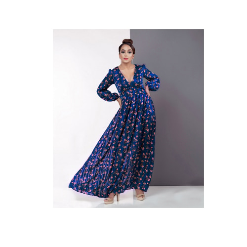 Blue Chiffon Maxi Dress - FLF001 Online at Kapruka | Product# clothing02128