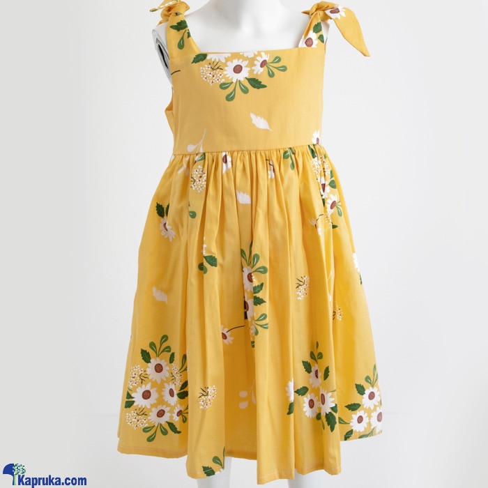Sarah Yellow Colorful Floral Print Cotton Dress Online at Kapruka | Product# clothing02131
