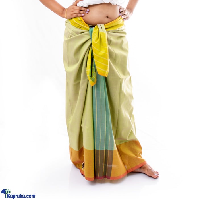 Dark green and light geen mixed handloom ladies sarong/Lungie- srg/LAD/BOR/B02 Online at Kapruka | Product# clothing02156