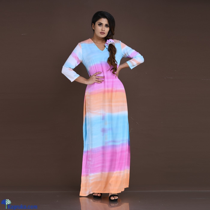 Rayon Tie - Dye Long Dress Online at Kapruka | Product# clothing02159