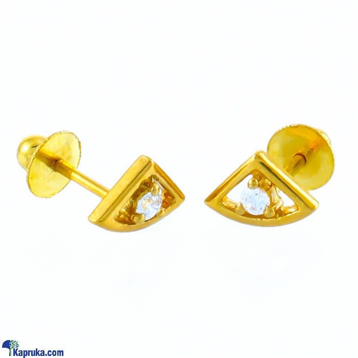 Swarnamahal 22kt Yellow Gold Ear Stud  With Swarovski Zirconia- ES1078 Online at Kapruka | Product# jewelleryS0333