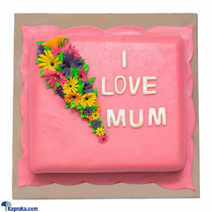 Cinnamon Lakeside Mother's Day Ribbon Cake Online at Kapruka | Product# cakeTA00200