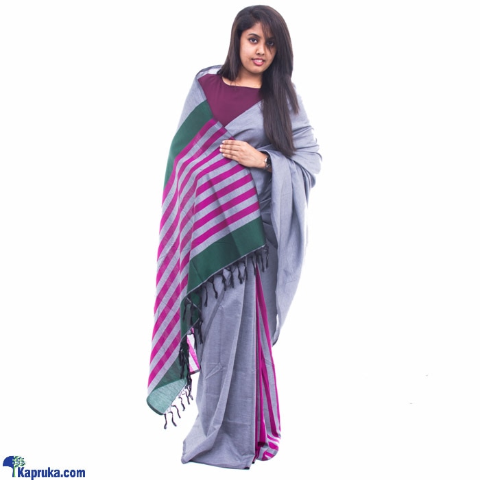 Pink Striped Saree Online at Kapruka | Product# clothing02464