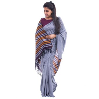 Light Gray Saree Online at Kapruka | Product# clothing02466