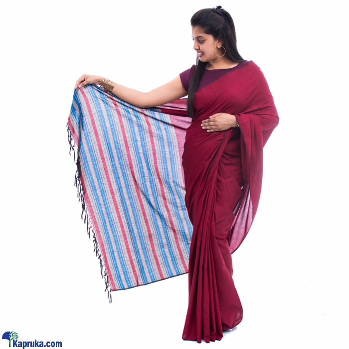 Red And Blue Mixed Saree Online at Kapruka | Product# clothing02467