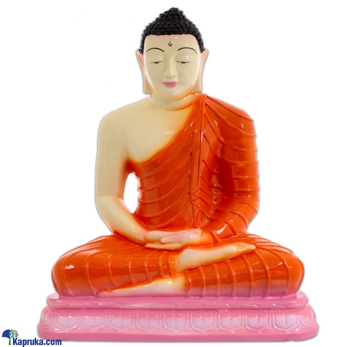 'dhyan Mudra' Buddha Statue- Orange(8 Inch) Online at Kapruka | Product# ornaments00797