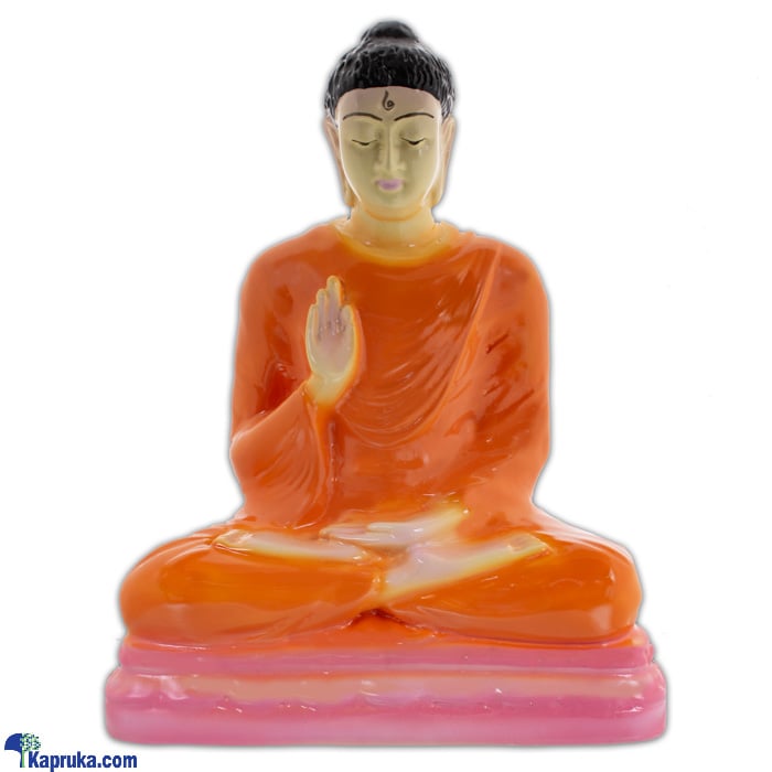 'abhaya Mudra' Buddha Statue- Orange (12inch) Online at Kapruka | Product# ornaments00796