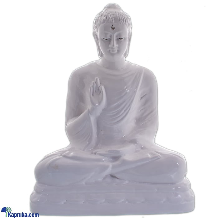 'abhaya Mudra' Buddha Statue- White (12inch) Online at Kapruka | Product# ornaments00795