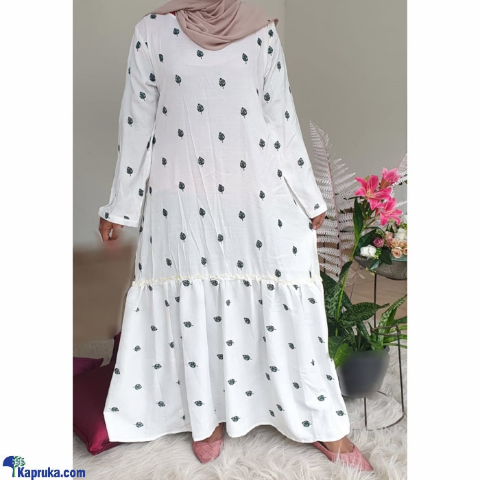 White Maxi With Green Embroidery - ZM175012 Online at Kapruka | Product# clothing02512