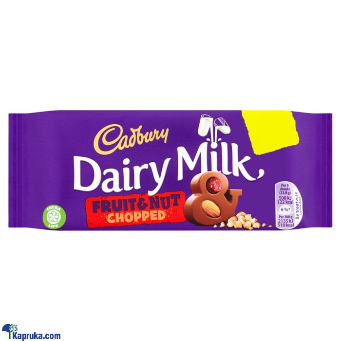 Cadbury Fruit And Nut Chopped Chocolate 95g Online at Kapruka | Product# chocolates001101
