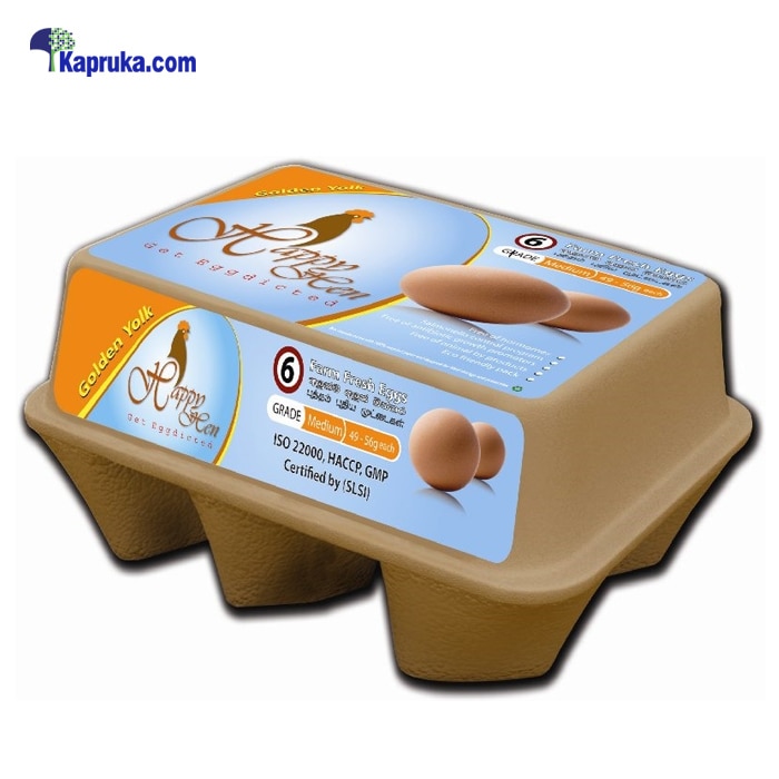 Happy Hen Farm Fresh 06 Eggs Pack (M) Online at Kapruka | Product# grocery001779