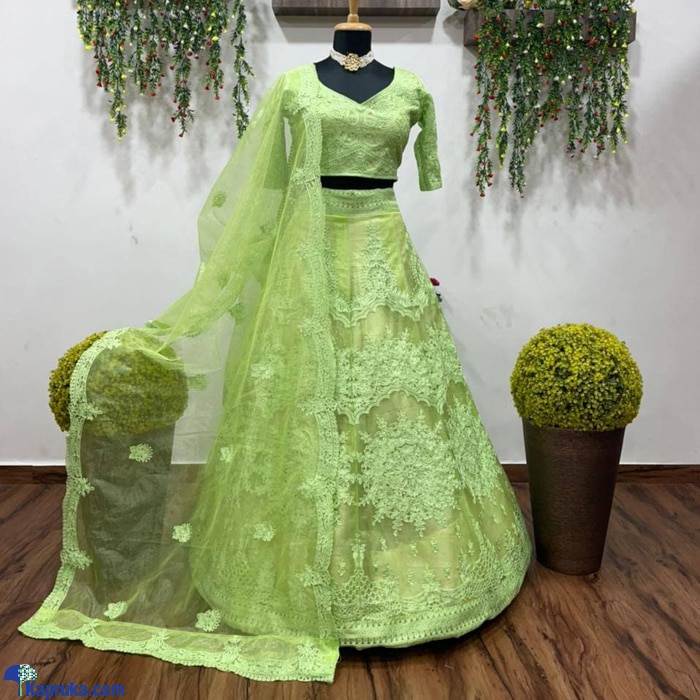 Light Green Net Lehengha Choli Dupata Online at Kapruka | Product# clothing02517