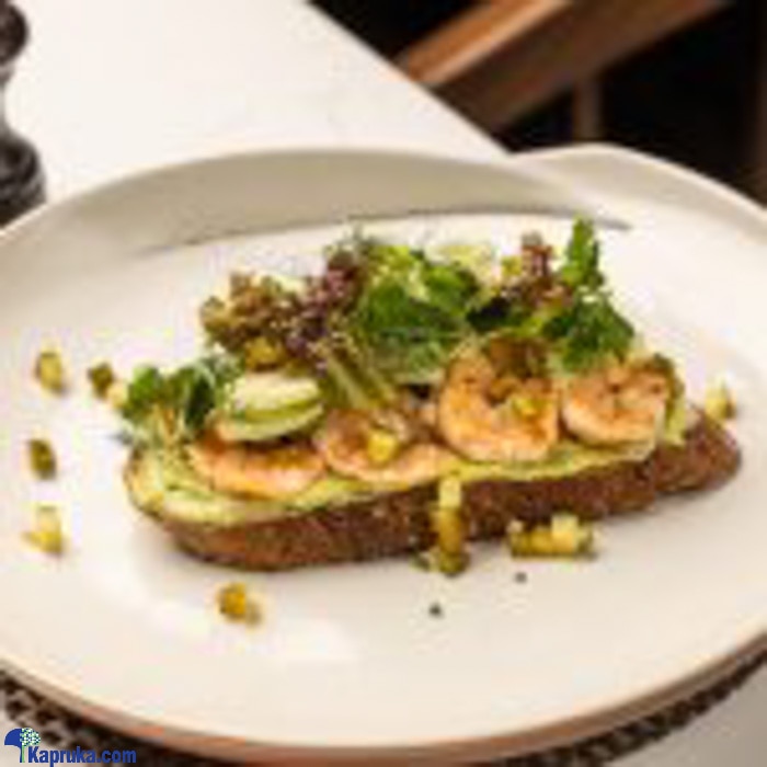 Grilled Marinated Prawns With Crushed Avocado On Sour Dough Toast Online at Kapruka | Product# cinnamong0181
