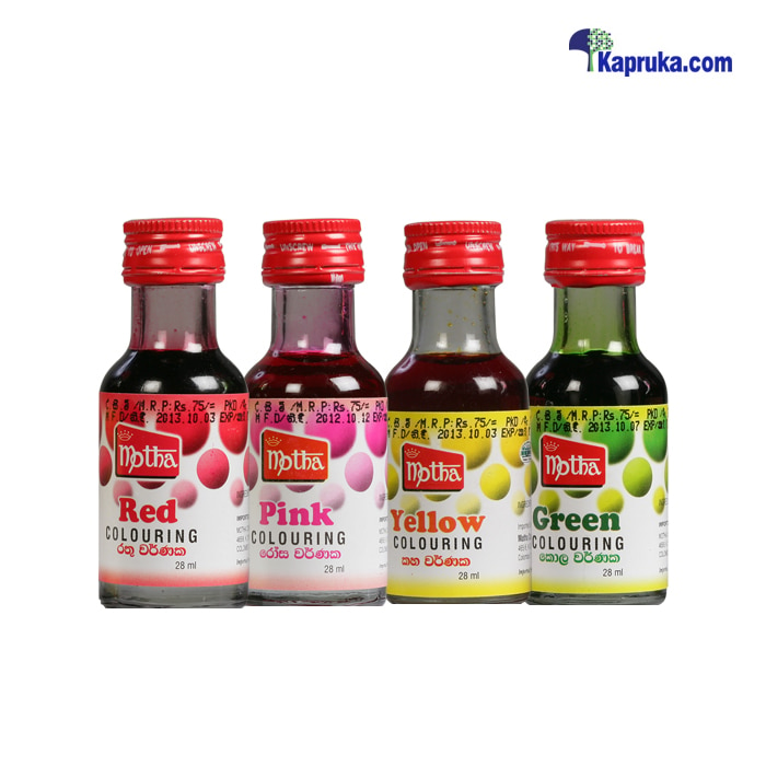 Motha Brand Food Colouring Pack (28 Ml X 04 Bottle ) Online at Kapruka | Product# grocery001923