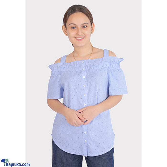 Cold Shoulder Bubble Sleeve Cotton Top MB 435 Online at Kapruka | Product# clothing02765