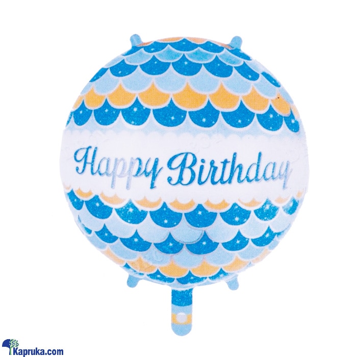 Happy Birthday Blue Design Round Foil,helium Balloon For Birthday Online at Kapruka | Product# baloonX00132