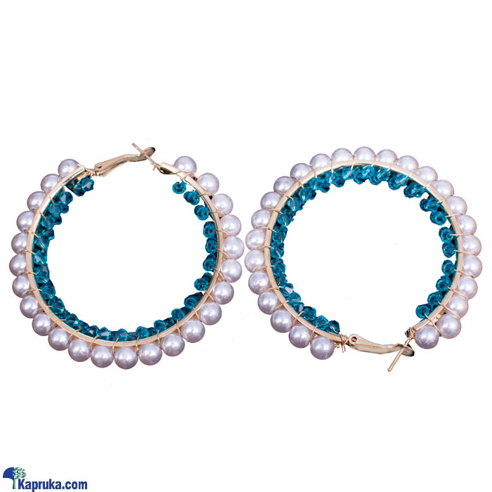 Neina Pearl Beaded Hoop Earrings - Simple Droop Earrings - Charming Pearl Dangle- Fashion Jewellery Online at Kapruka | Product# fashion001993