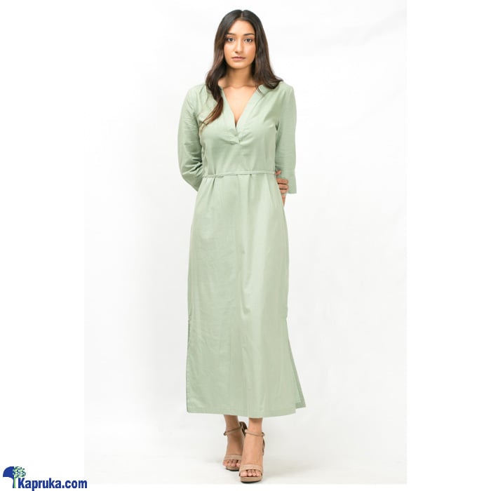 Urban Root Light Green Sleeved Long Dress With A Slit Online at Kapruka | Product# clothing02978