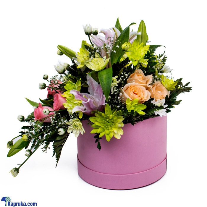 Sunny Hues Floral Beauty Arranged With Pink Roses, Tiger Lily And Chrysanthemum Online at Kapruka | Product# flowers00T1244