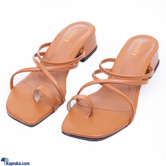 Tan Crisscross Strap Block Heel - OpenToe Women Workwear - Ladies Heeled Sandals For Party ,Wedding Occasions. - Size 35 Online at Kapruka | Product# fashion002041_TC1