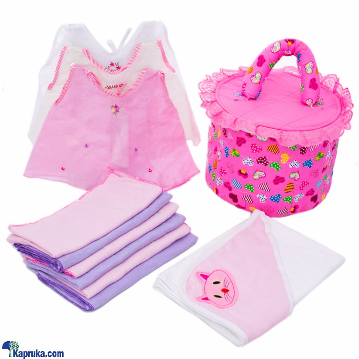 Baby Gift Pack - New Born Essentials Gift Set For Baby Girl - Baby Shower Gift Basket With Pink Kitty Theme - Baby Girl Gift Hamper With Kitty Basket, Online at Kapruka | Product# babypack00448