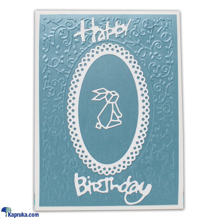 Handmade 'happy Birthday' Blue Bunny Greeting Card Online at Kapruka | Product# greeting00Z308