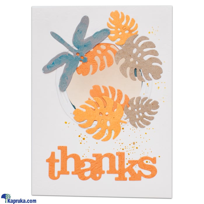 'thanks' Hand Made Leafe Wreath Greeting Card Online at Kapruka | Product# greeting00Z316