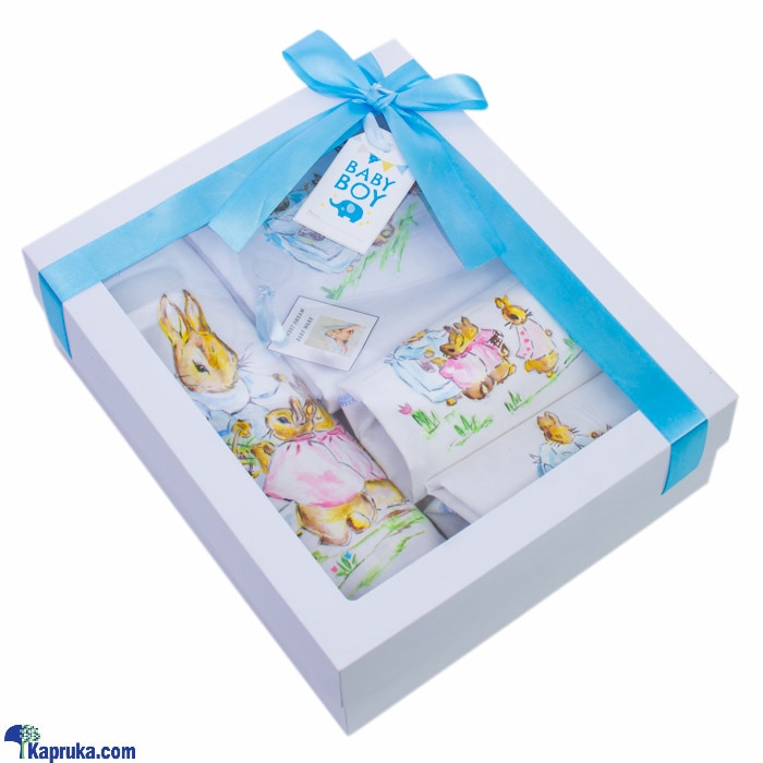 New Born Baby Boy Hampers - New Born Gift Hamper - Fabric Hand Painted Bunny Theme Cot Sheet, Pillow Cases And Bath Towel Online at Kapruka | Product# babypack00491