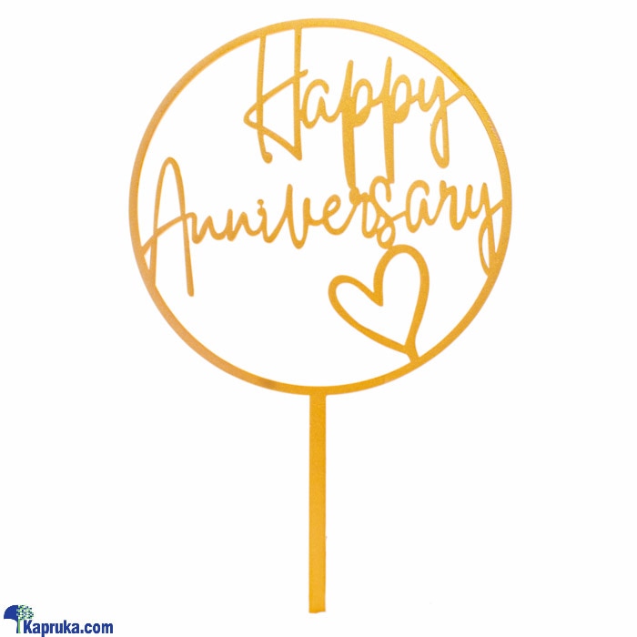 'happy Anniversary' Gold Cake Topper Online at Kapruka | Product# partyP00139