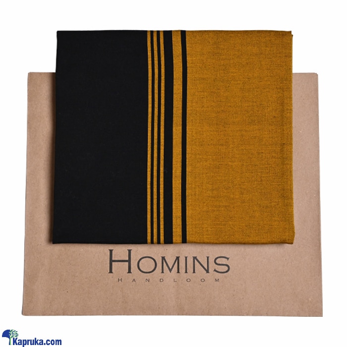 Homins Handloom Gents Sarong - Golden Yellow And Black Online at Kapruka | Product# clothing03516