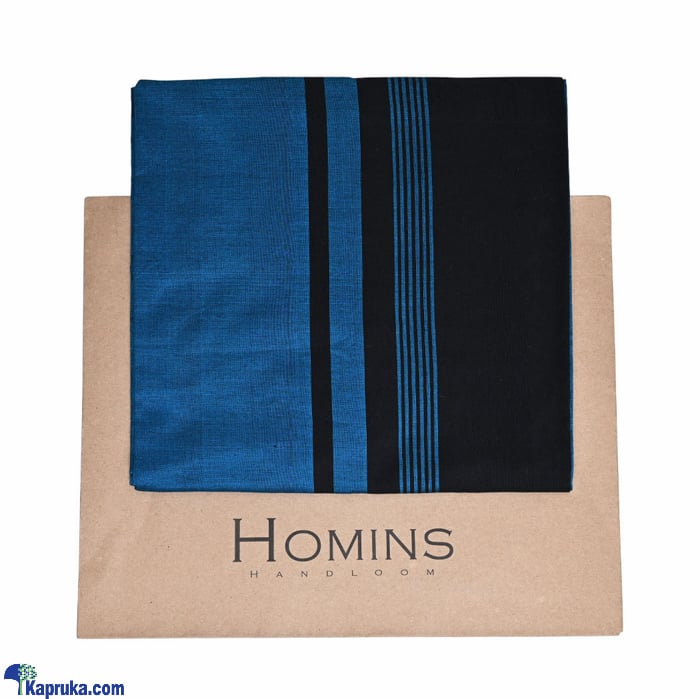 Homins Handloom Gents Sarong- Black And Turquoise Blue Online at Kapruka | Product# clothing03523