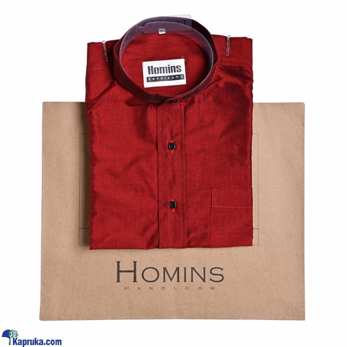 Homins Handloom Gents Shirt- Red Short Sleeve Online at Kapruka | Product# clothing03541