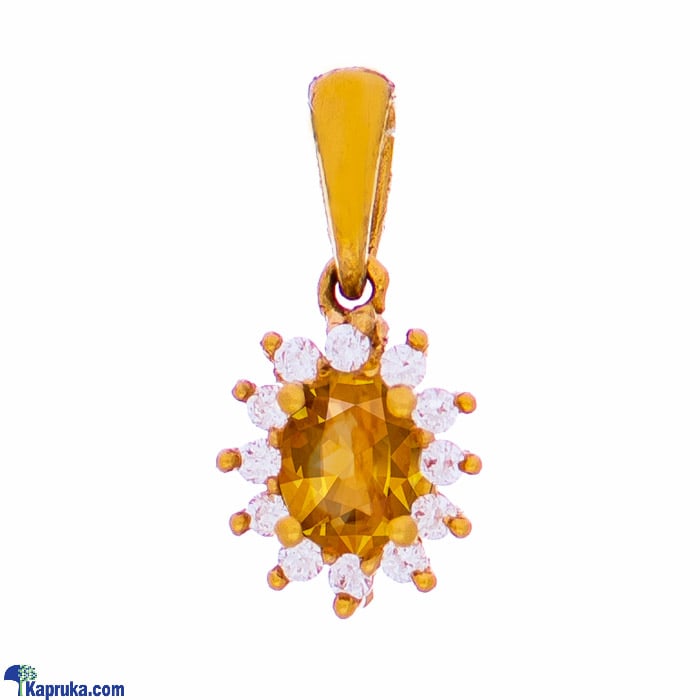 Vogue 22k gold pendant set with 12 (c/Z) rounds with color stone Online at Kapruka | Product# vouge00169