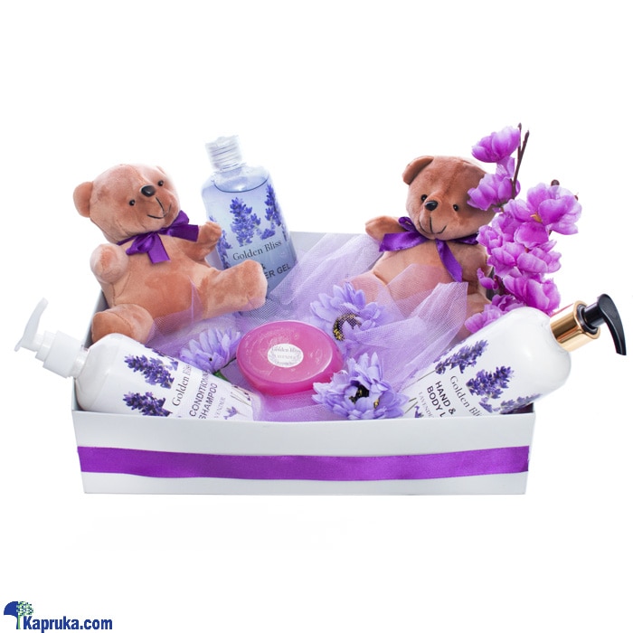 Premium Lavender Bliss - Women's Gift Basket For Women Golden Bliss Lavender Shower Gel, Body Lotion, Soap, Conditioner, Shampoo Gifts For Her Online at Kapruka | Product# giftset00307