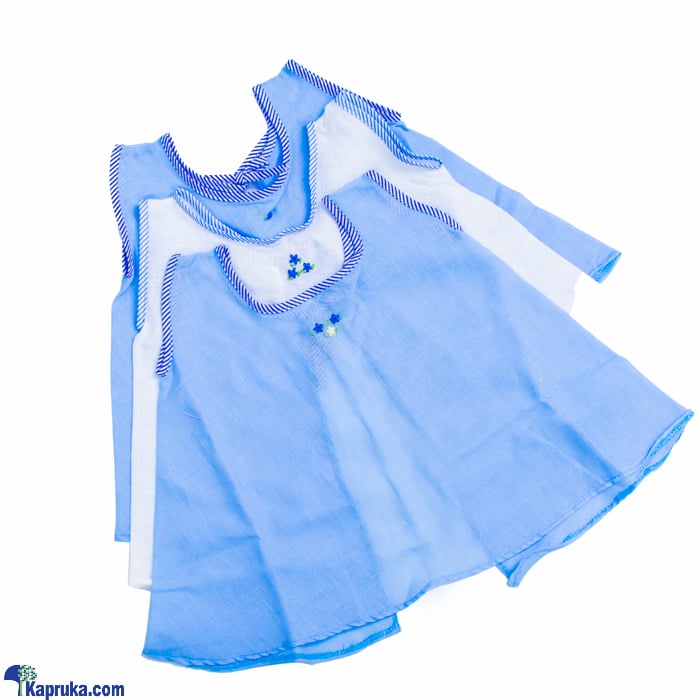 New Born Baby Frock - Muslin Cotton Party Shirt - New Born Clothing - Pack Of 03 - Baby Boy And Girl - Blue Online at Kapruka | Product# babypack00502_TC1