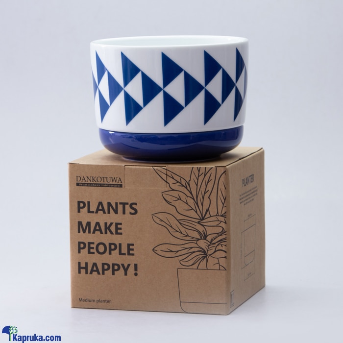 Dankotuwa Blue Geometric Medium Planter Bowl Online at Kapruka | Product# porcelain00125