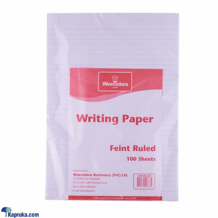 Weerodara A4 Writing Papers (100 Sheets) Online at Kapruka | Product# childrenP0722