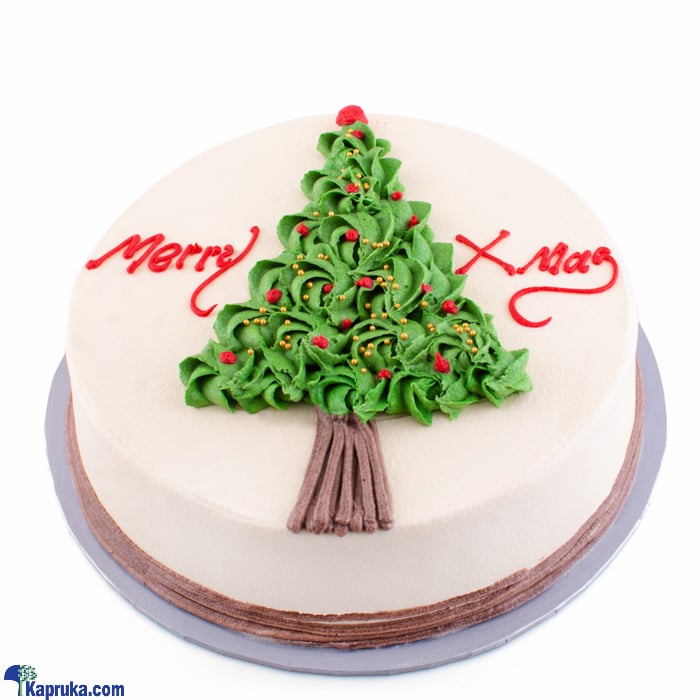 Divine X'mas Tree Deco Ribbon Cake (1kg) Online at Kapruka | Product# cakeDIV00212