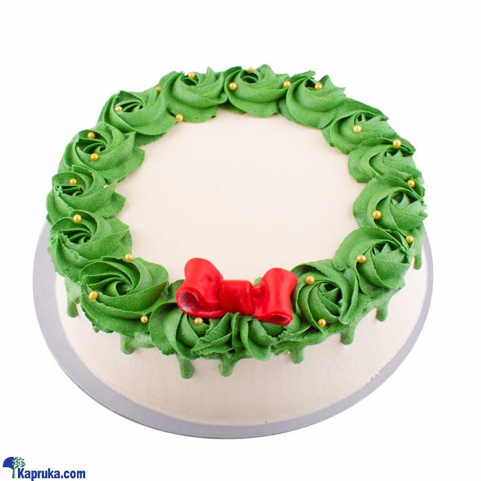 Divine X'mas Bow & Flower Deco Ribbon Cake Online at Kapruka | Product# cakeDIV00211