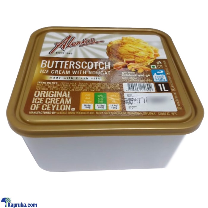 Alerics Butterscotch Ice Cream 1L Online at Kapruka | Product# alerics094