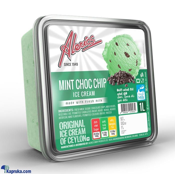 Alerics Mint Choc Chip Ice Cream 1L Online at Kapruka | Product# alerics097