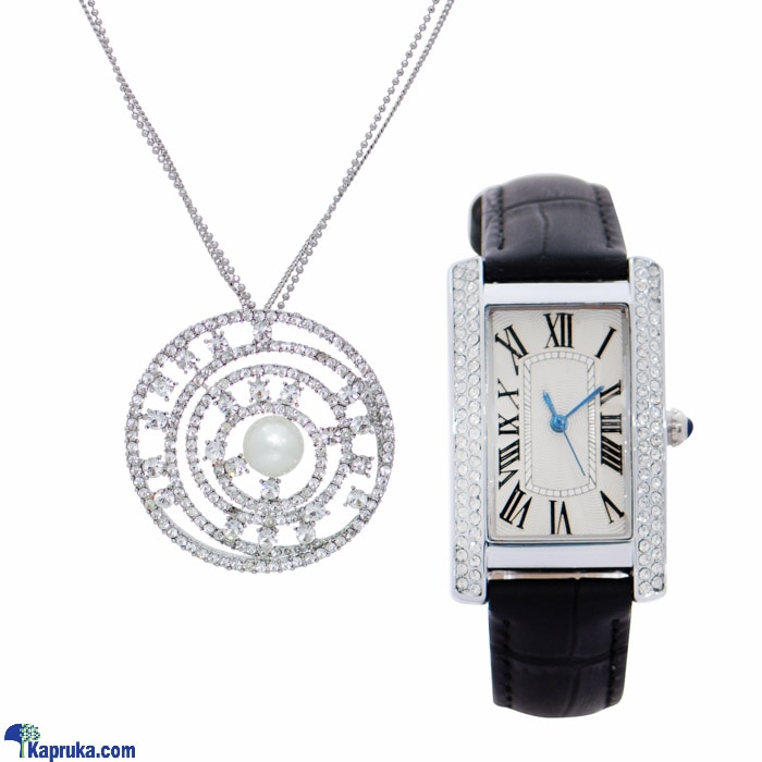 Stone N String Crystal Necklace With Crystal Ladies Watch Online at Kapruka | Product# stoneNS0370