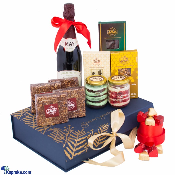 Java Delightful Tempting Dessert Box- Chocolate, Cake Jars, Brownies With Sparkling Grape Juice For Family And Friends Online at Kapruka | Product# chocolates001222
