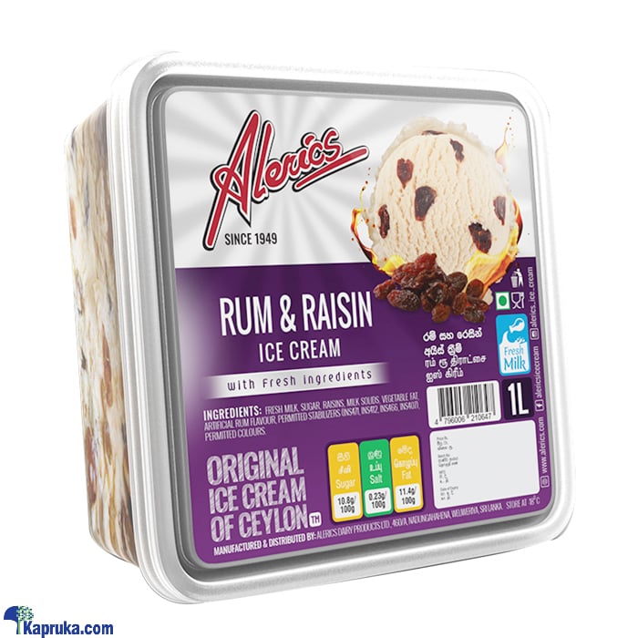 Alerics Seasonal Rum & Raisin 1L Online at Kapruka | Product# alerics0104