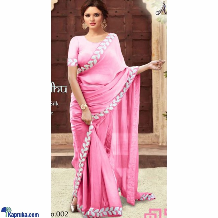 Pink Vichitra Silk Saree Online at Kapruka | Product# clothing03850