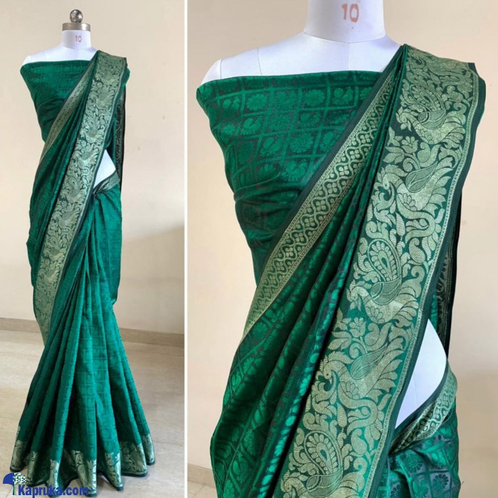 Green Sana Silk Saree Online at Kapruka | Product# clothing03861